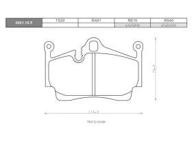 Race Technologies RE10 Race Compound Brake Pad Set Rear Porsche (987) Boxster S | Cayman 2006-2012