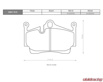 Race Technologies RE10 Race Compound Brake Pad Set Rear Porsche (987) Boxster S | Cayman 2006-2012 - 2421.15.5.RE10