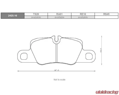 Race Technologies RE10 Race Compound Brake Pad Set Rear Porsche 991 Carrera 2S | 4S 2012 - 2425.16.RE10
