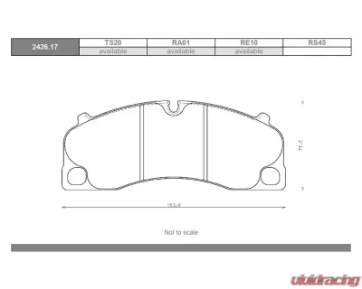 Race Technologies TS20 Race Compound Brake Pad Set Front Porsche 991 Carrera 2S | 4S 2012 - 2426.17.TS20