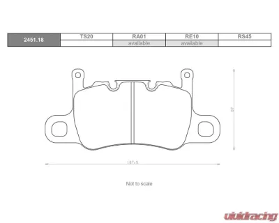 Race Technologies RE10 Race Compound Brake Pad Set Rear Porsche 991 | 981 2014-2016 - 2451.18.RE10