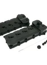 Top Street Performance Coyote Fabricated Aluminum Valve Covers w/ Dipstick Black Anodized Ford 5.0L                                     - 84052BK - Image 2