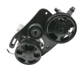 Top Street Performance Coyote Hydraulic Power Steering Bracket and Pulleys Black Ford 5.0L