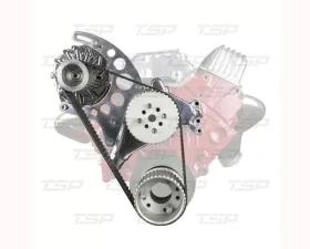 Top Street Performance Gilmer Style Front Drive Kit w/ High Mount Alternator Polished Chevrolet Small Block V8 Gen. I