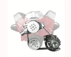 Top Street Performance Gilmer Style Front Drive Kit w/ Low Mount Alternator Polished Chevrolet Small Block V8 Gen. I