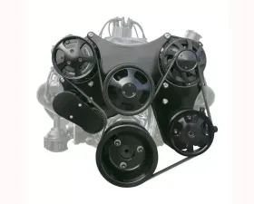 Top Street Performance Serpentine Front Drive System Black Chevrolet Small Block V8 Gen. I