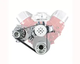 Top Street Performance Gilmer Style Front Drive Kit w/ High Mount Alternator Polished Chevrolet Big Block V8 Gen. II