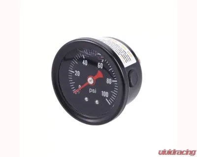 Top Street Performance 0-100 PSI Liquid-Filled Fuel Pressure Gauge Black - JM1018BK
