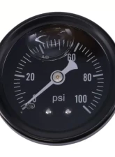 Top Street Performance 0-100 PSI Liquid-Filled Fuel Pressure Gauge Black                                     - JM1018BK - Image 3