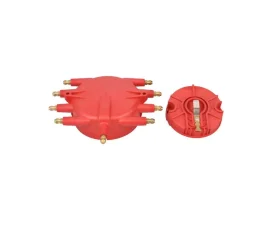 Top Street Performance Low-Profile 8-Cylinder Male Pro Series Distributor Cap & Rotor Kit Red