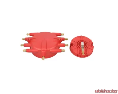 Top Street Performance Low-Profile 8-Cylinder Male Pro Series Distributor Cap & Rotor Kit Red - JM6988R