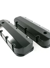 Top Street Performance Short Bolt Fabricated Aluminum Valve Covers w/ Breather Holes Chevrolet Big Block                                     - JM8092-8BK - Image 2