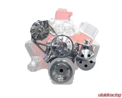 Top Street Performance SBC Premium V-Belt Front Drive System Chrome - DS35012-1