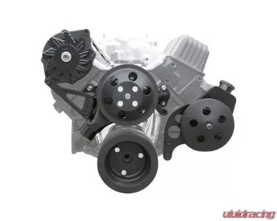 Top Street Performance SBC Premium V-Belt Front Drive System Black - DS35012-1BK