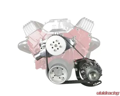 Top Street Performance BBC Gilmer Belt Front Drive System with Mid Mount Alternator Polished - DS454051