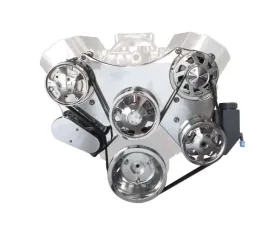 Top Street Performance BBC Serpentine Front Drive System with Integral Power Steering Pump Fabricated Aluminum Reservoir