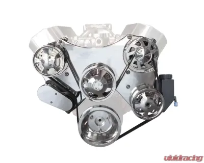 Top Street Performance BBC Serpentine Front Drive System with Integral Power Steering Pump Fabricated Aluminum Reservoir - DS45423Y