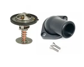 Top Street Performance LS 45 Degree Angle Aluminum Water Neck with 160F Thermostat Black