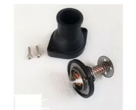 Top Street Performance LS Straight Aluminum Water Neck with 160F Thermostat Black