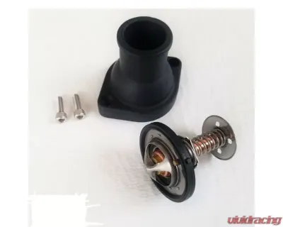 Top Street Performance LS Straight Aluminum Water Neck with 160F Thermostat Black - HC8938BK-KT