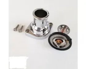 Top Street Performance LS Straight Aluminum Water Neck with 160F Thermostat Chrome