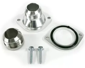 Top Street Performance LS Aluminum Water Pump Adapter Kit to -20AN Inlet and Outlet Clear Anodized