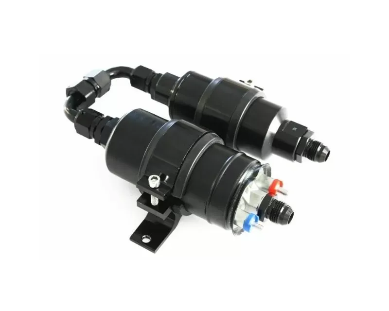 Top Street Performance Universal Electric Inline EFI Fuel Pump and 100 Micron Filter Kit Black - JM1040KT-100-BK
