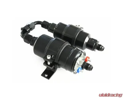 Top Street Performance Universal Electric Inline EFI Fuel Pump and 100 Micron Filter Kit Black - JM1040KT-100-BK