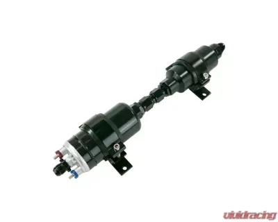 Top Street Performance Universal Electric Inline EFI Fuel Pump and 10 Micron Filter Kit Straight Red - JM1041KT-10-R
