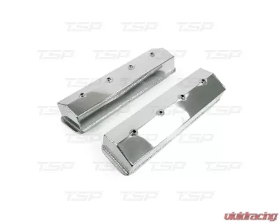 Top Street Performance Aluminum Tall Fabricated Tapered Valve Cover Short Bolt W/Hole Polished - JM8041-8P