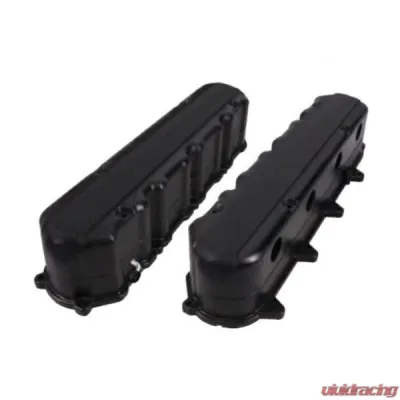 Top Street Performance LT Gen V 2pc Black Cast Aluminum Smooth Valve Covers w/ Billet Oil Caps, Coil Mounts & Covers - JM8083-3BK