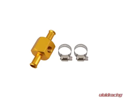 Top Street Performance Zinc 1/8" NPT 3/8" Inline Hose Barb Fuel Pressure Gauge Adapter - JM1061Z