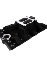 Top Street Performance Dual Plane Polished Aluminum Intake Manifold Black Oldsmobile Small Block V8 Engines 1968-1980                                     - 87111BK - Image 3