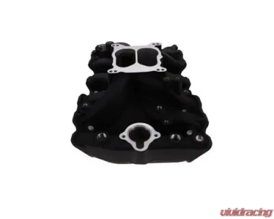 Top Street Performance Dual Plane Polished Aluminum Intake Manifold Black Oldsmobile Small Block V8 Engines 1968-1980 - 87111BK