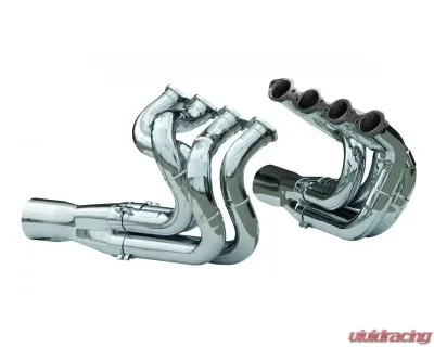 Dynatech 2.250-2.375 Inch With Merge Collectors Header Drag Race Dragster BBC Chrome - 750-97410