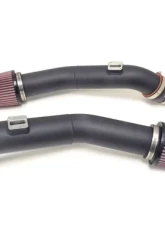 STM Tuned Wrinkle Black Powdercoat Aluminum Intake Pipes with MAF Flange Nissan R35 GT-R 2009-2021                                     - STM-GTR-AL-INT-MAF-WBK - Image 2