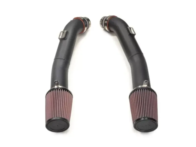 STM Tuned Wrinkle Black Powdercoat Aluminum Intake Pipes with MAF Flange Nissan R35 GT-R 2009-2021 - STM-GTR-AL-INT-MAF-WBK