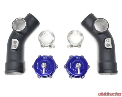 STM Upper Blow Off Valve Pipes w/ Blue TiAL Q (For Speed Density) Nissan R35 GT-R 2009-2020 - STM-GTR-BOVP-Q-BL