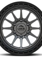 Lock Off-Road Baja Wheel 17x9 6x139.7 -12mm Matte Grey w/ Matte Black Ring                                     - BAJA-7969MGMBR12N - Image 2
