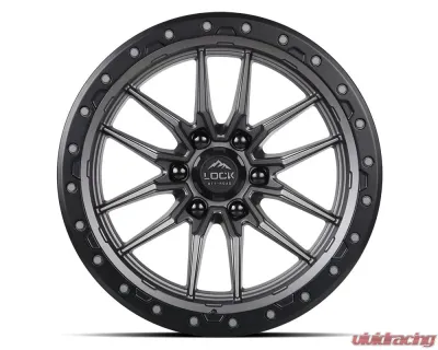 KRAWLER Lock Off-Road Wheels 2987MGMBR20 20x9 Black Milled Aluminum for Jeep Wrangler - KRAWLER-2987MGMBR20