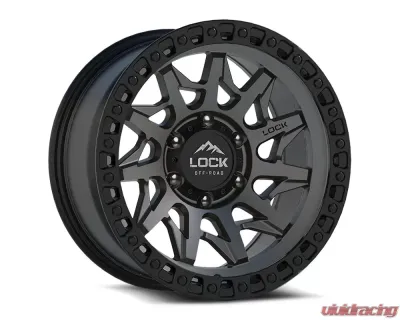 Lock Off-Road Lunatic Wheel 18x9 5x127 | 5x5 1mm Matte Grey w/ Matte Black Ring - LUNATIC-8957MGMBR1