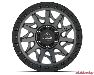 Lock Off-Road Lunatic Wheel 18x9 5x127 | 5x5 1mm Matte Grey w/ Matte Black Ring - LUNATIC-8957MGMBR1