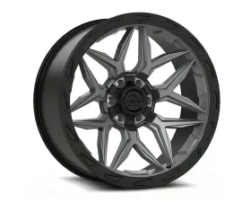 Lock Off-Road Matrix Wheel 17x9 5x127|5x139.7 -12mm Matte Grey w/ Matte Black Ring