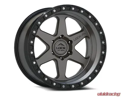 Lock Off-Road Olympus Wheel 20x10 6x135 -24mm Matte Grey w/ Matte Black Ring - OLYMPUS-2163MGMBR