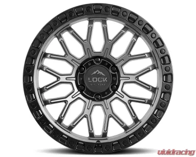Lock Off-Road Combat Wheel 20x9 6x139.7 0mm Matte Grey w/ Matte Black Ring - COMBAT-2969MGMBRR
