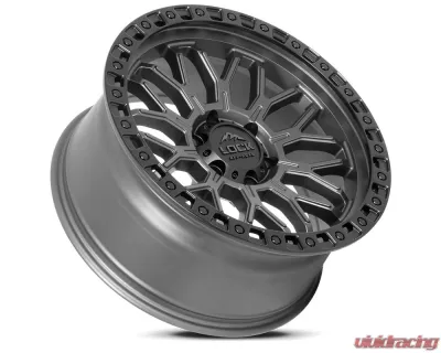 Lock Off-Road Combat Wheel 20x9 6x139.7 0mm Matte Grey w/ Matte Black Ring - COMBAT-2969MGMBRR