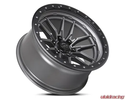 Lock Off-Road Krawler Wheel 22x12 8x165.1 -18mm Matte Grey w/ Matte Black Ring - KRAWLER-22186MGMBR