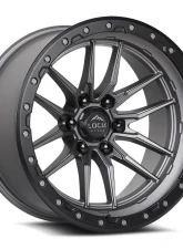 Lock Off-Road Krawler Wheel 22x10 8x170 -18mm Matte Grey w/ Matte Black Ring                                     - KRAWLER-22187MGMBR - Image 3
