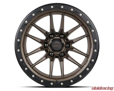Lock Off-Road Krawler Wheel 22x10 8x180 -18mm Matte Bronze w/ Matte Black Ring - KRAWLER-22188MRMBR
