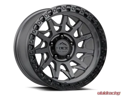 Lock Off-Road Lunatic Wheel 18x9 6x139.7 -12mm Matte Grey w/ Matte Black Ring - LUNATIC-8969MGMBR